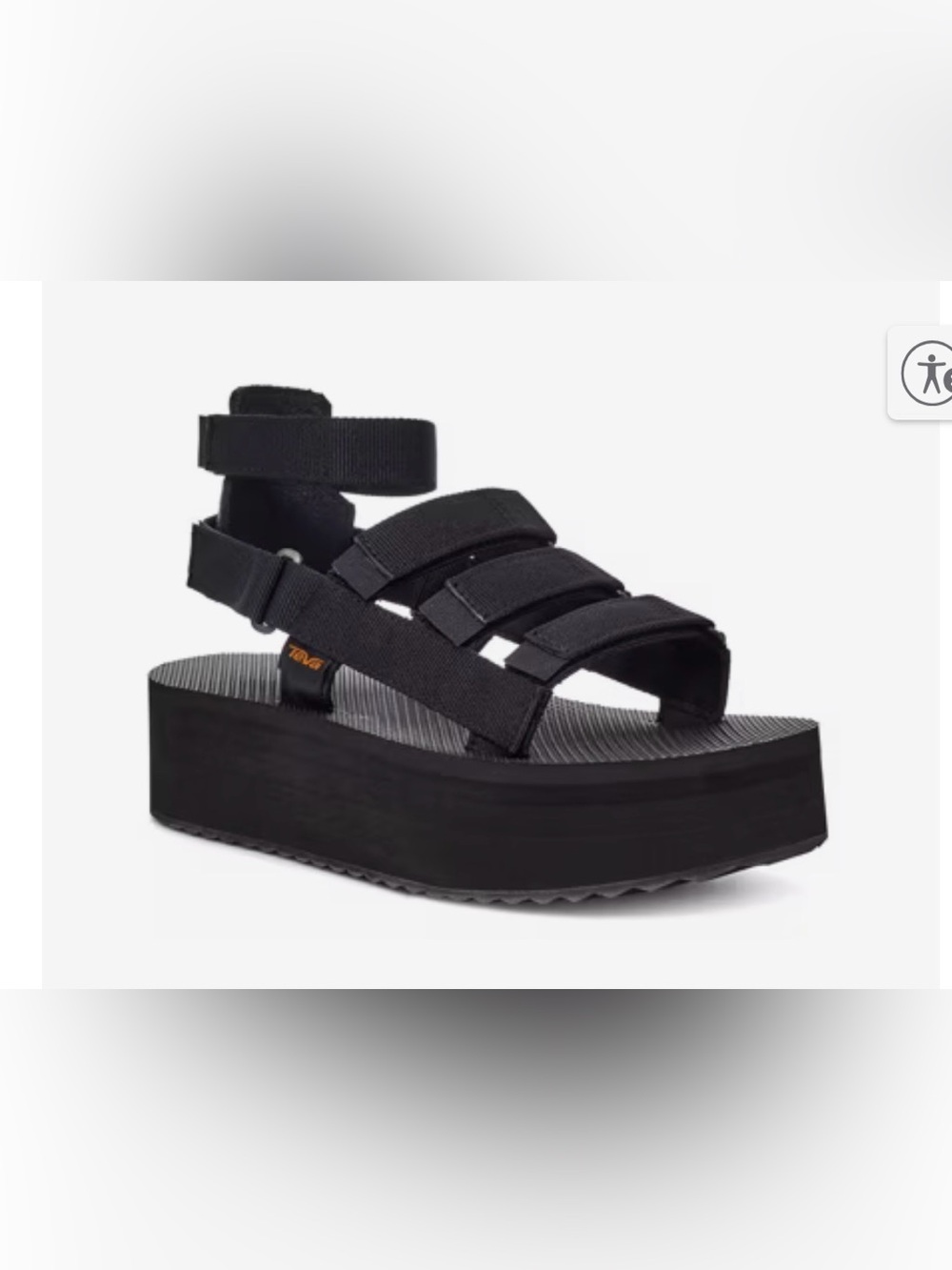 Reva Flatform Mevia Black Gladiator sandals size 5